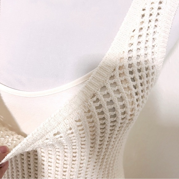 NWT A.L.C. Women’ XS Italian Yarn Sleeveless Ivory Maxi Dress Inner Dress Unique - Picture 3 of 13